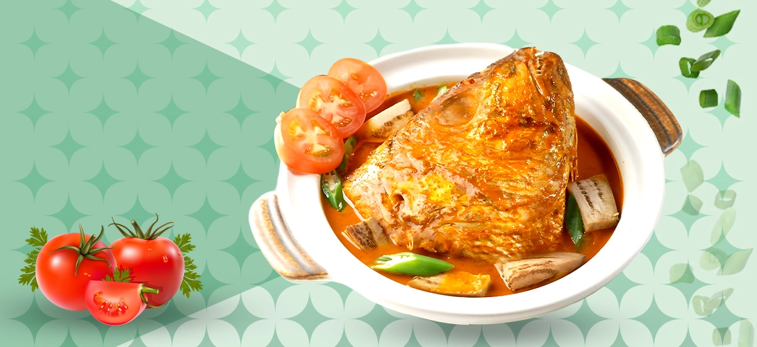 Fish Head Curry, traditional Indian seafood dish at Boat Quay